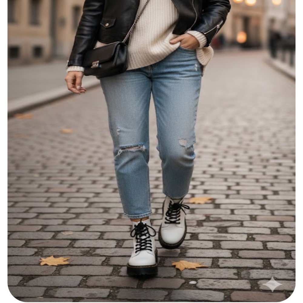 White Lace-Up Women's Boots